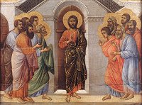 Duccio di Buoninsegna: Christ Appears to the Apostles Behind Closed Doors (Maestà)