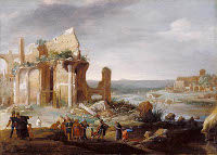 Bartholomeus Breenbergh: Moses and Aaron Changing the Nile to Blood