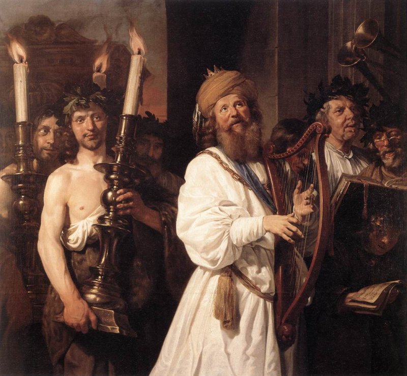 Jan de Bray: David Playing the Harp Ahead of the Ark