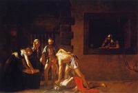 painting by Caravaggio, showing the decapitation of John the Baptist.