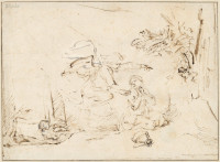 Rembrandt Harmensz. van Rijn: The Angel Appears to Hagar