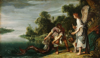 Pieter Lastman: The angel and Tobias with the fish