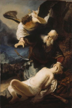 Rembrandt Harmensz. van Rijn: The Angel Prevents the Sacrifice of Isaac (1636)