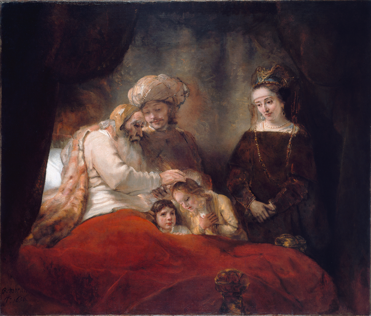 Rembrandt Harmensz. van Rijn: Jacob Blessing the Children of Joseph