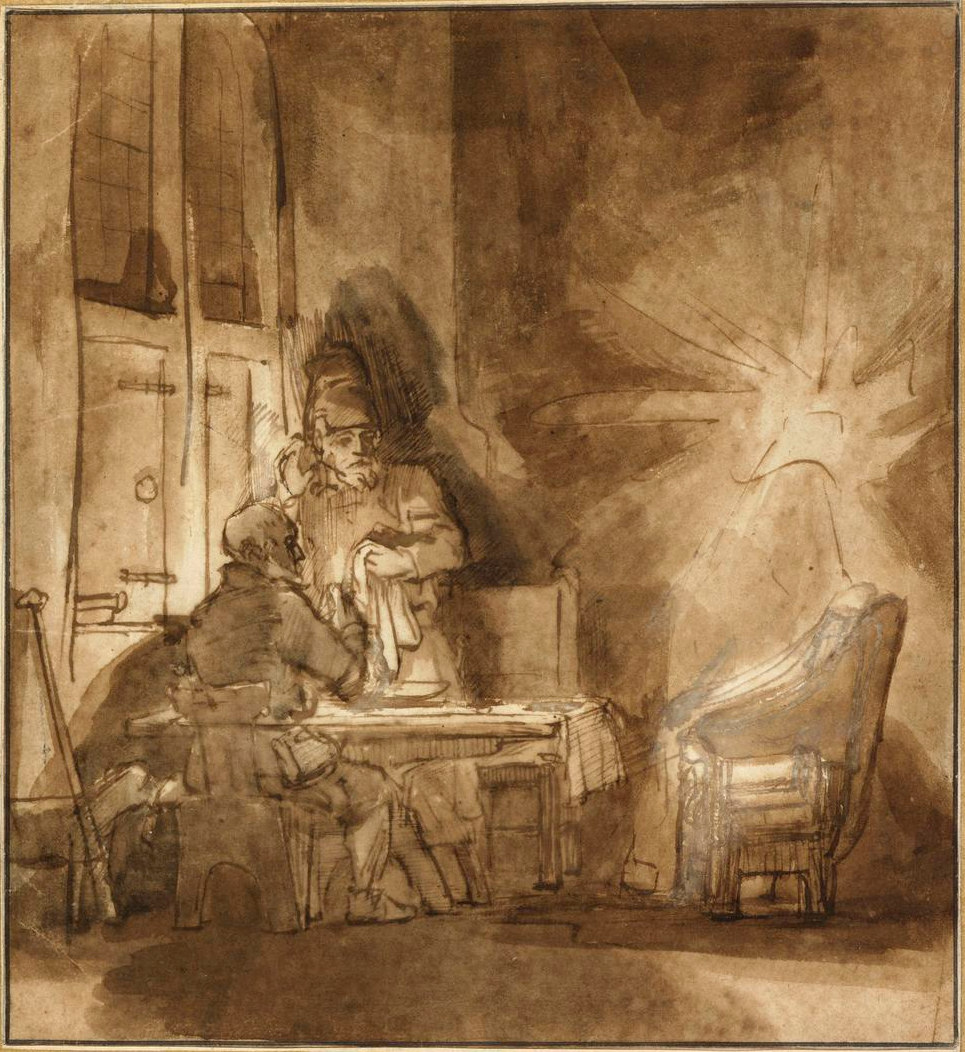 Rembrandt Harmensz. van Rijn: Jesus' Disappearance From Emmaus