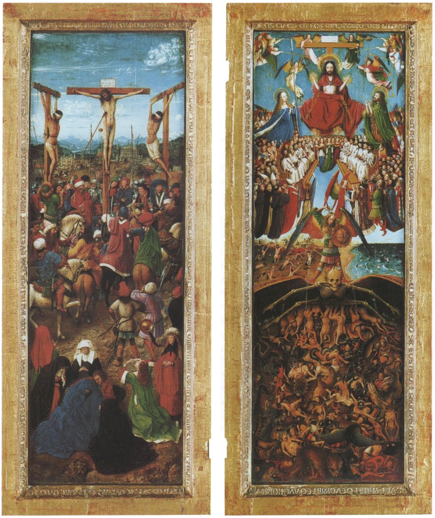 Jan van Eyck: Crucifixión y Última Jugdment