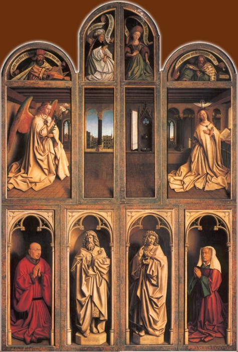 Ghent Altarpiece Open. Maesta altarpiece open