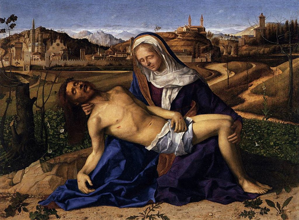 Pietà (Venice) by Giovanni Bellini, Matthew 27:45-56, Bible.Gallery