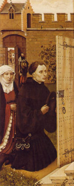 Robert Campin: Merode altarpiece - donors