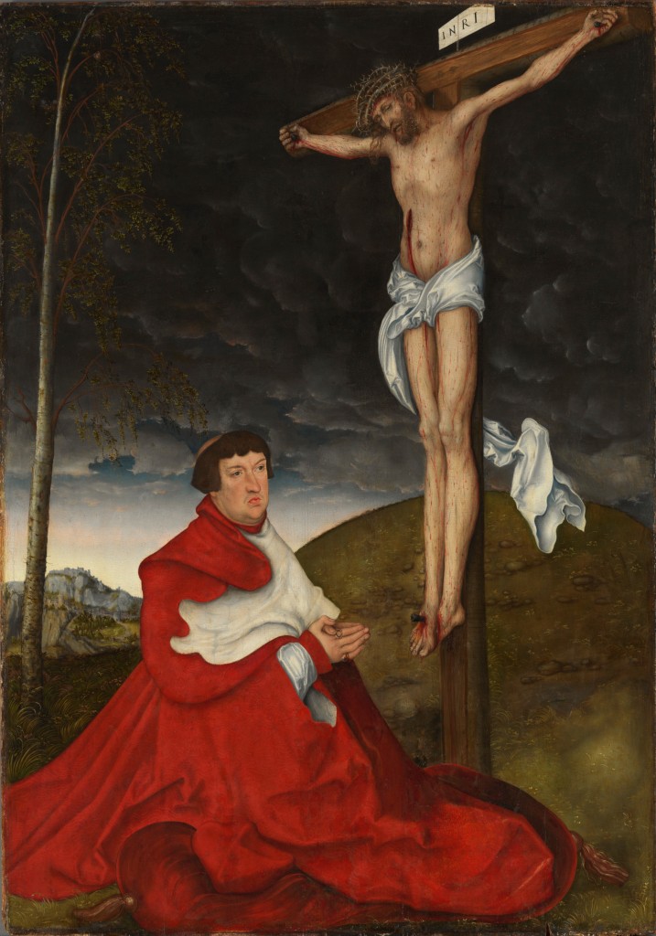 Crucifixion with Cardinal by Lucas Cranach, the Elder, John 19:17-27, Bible.Gallery