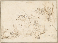 Rembrandt Harmensz. van Rijn: The Angel Appears to Hagar