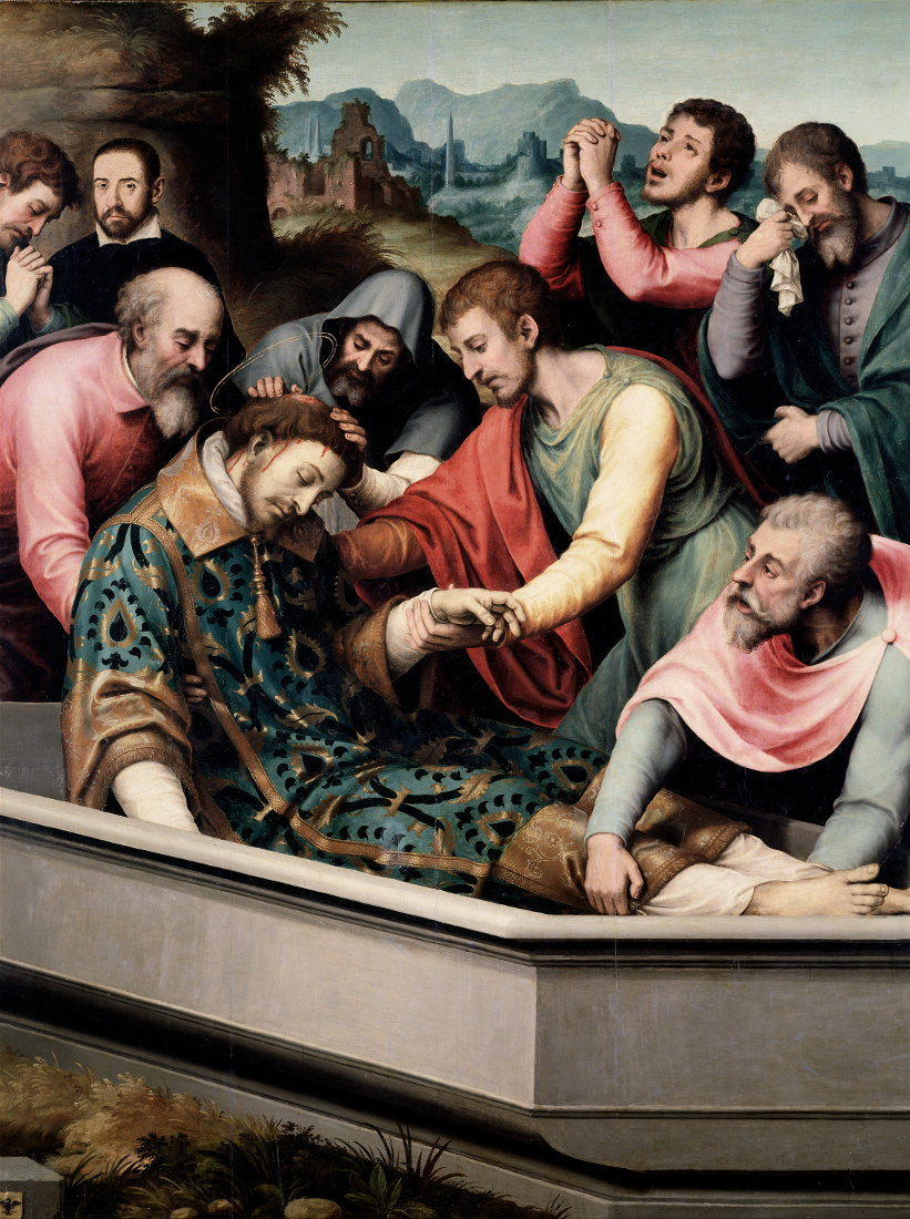 click for full size Juan de Juanes: The Burial of Stephen
