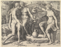 Lucas van Leyden: Lot and his Daughters (print)