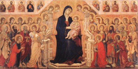 Marija z angeli in svetniki