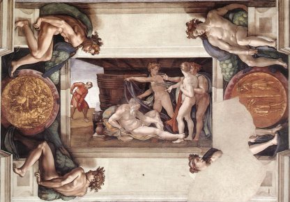 Image result for Michelangelo Drunkenness of Noah