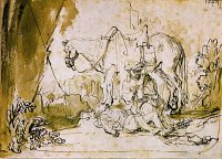 Rembrandt Harmensz. van Rijn: The Good Samaritan Tends the Wounded Man