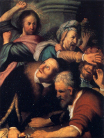 Rembrandt Harmensz. van Rijn: Christ Driving the Money Changers from the Temple