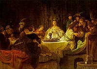 Rembrandt Harmensz. van Rijn: Samson Tells a Riddle at his Feast