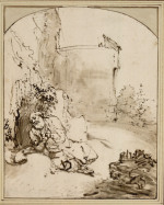 Rembrandt Harmensz. van Rijn: Jonah Praying before the Walls of Nineveh