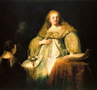Rembrandt Harmensz. van Rijn: Judith at the banquet of Holofernes