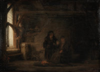 Rembrandt Harmensz. van Rijn: Tobit, Anna and the goat