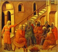 Duccio di Buoninsegna: Peter Denying Christ (Maestà)