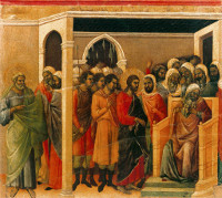 Duccio di Buoninsegna: Christ before Caiaphas (Maestà)