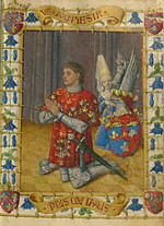 Jean Fouquet: Simon de Varie kneeling.